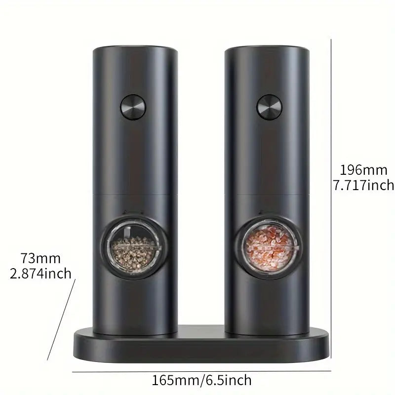 NNETM Electric Pepper Grinder Set - 2pcs Household Sea Salt Ginders-2