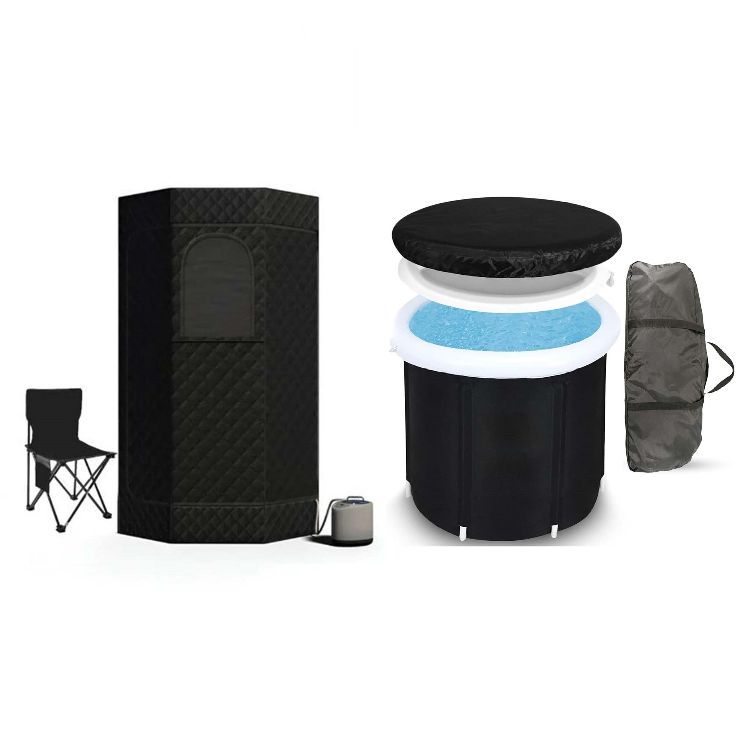 NNETM Pentagon Sauna Tent & Portable Ice Bath Tub-0