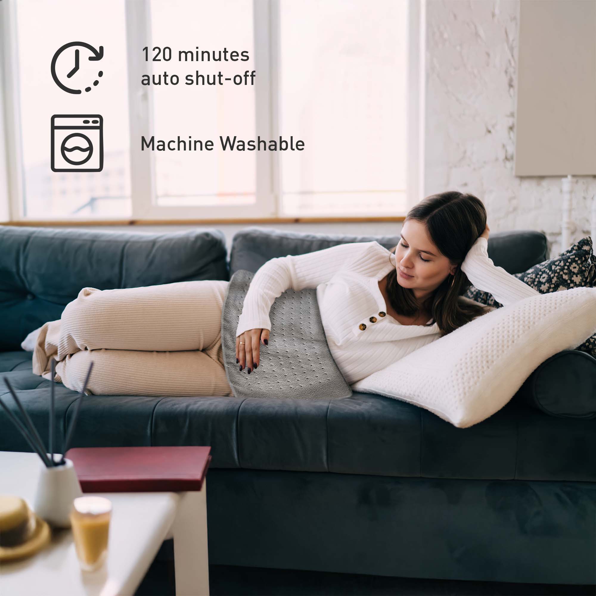 Pursonic Cozy Comfort Bundle – Electric Heated Microplush Blanket and Heating Pad Set-1