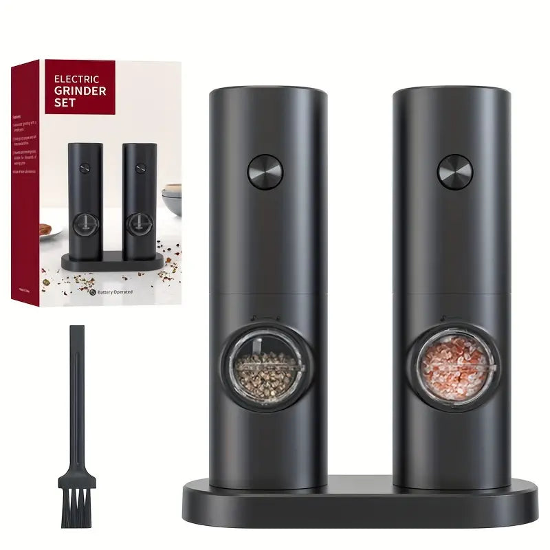 NNETM Electric Pepper Grinder Set - 2pcs Household Sea Salt Ginders-1