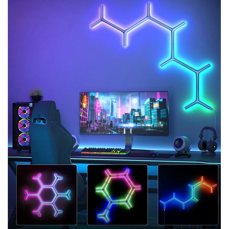 Govee Govee H6065 Y Shape Light Panel 7-pack | Oświetlenie LED | RGBIC, 2.4GHz Wi-Fi, Bluetooth (H6065301)-0